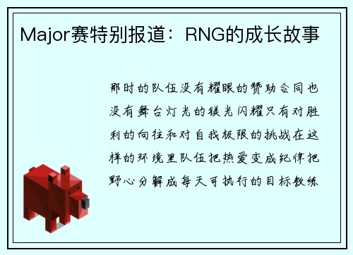 Major赛特别报道：RNG的成长故事